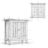 SIMPLIHOME Bedford SOLID WOOD 32 inch Wide Transitional Low Storage Media Cabinet in Farmhouse Grey for the Living Room, Entryway and Family Room SIMPLIHOME