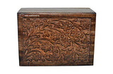 Hind Handicrafts Beautifully Handmade & Handcrafted Rosewood Borders Engraving Wooden Cremation Box/Urns for Human Ashes Adult, Funeral Urn Box (9" x Hind Handicrafts