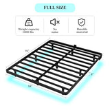 FSJianYi Full Size Floating Bed Frame with LED Lights & Charging Station - Modern Sturdy Metal Platform Bed, Mattress Gaskets, Noise-Free, No Box Spring Needed, Quick Easy Assembly FSJianYi