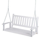 Shine Company Maine 54" Wood Porch Swing with Chains – White Shine Company