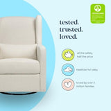 Davinci Carter’s Arlo 270° Swivel Rocker Recliner Chair - GREENGUARD Gold, FSC & Certi-PUR US Certified - Ultra Comfy Nursery Glider Recliner - Glider Rocking Chair for Nursery and Living Room, Ivory DaVinci