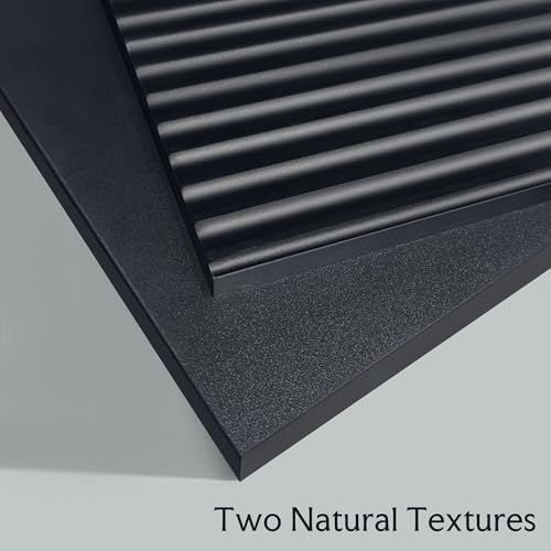 GRAINLLE Wood Night Stand Set 2 Fluted Dresser for Bedroom 2 Drawers End Tables Nightstands Set of 2, Storage Modern Bedside Table Set of 2, Black Nightstand GRAINLLE