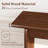 AQIMUELE Walnut Console Table Thin Rubberwood Minimalist Mid-Century Style | Stable and Sturdy 39.4" W x 11.8" D x 31.5" H for Entryway/Sofa Back AQIMUELE