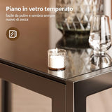 Bealife Kitchen Dining Table Set for 6, Tempered Glass 7 Piece Table and Chairs Set Modern for Home, Kitchen, Living Room, Dining Room,Black Bealife