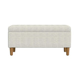HomePop Malmo Decorative Storage Bench -Cream Chevron Woven HomePop