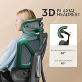 DEVAISE Ergonomic Mesh Office Desk Chair with a Footrest, Heavy Duty, High Back Reclining Swivel Comfy Home Computer Chair with Lumbar Support, SGS Class 4 Gas Lift, for Work Home Office, Black DEVAISE