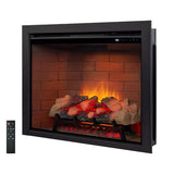Unineo Electric Fireplace Insert w/Top Light, 12×12×12 Flame Color Option with Fire Crackling Sound, 36″W×27″H, 750W/1500W Eco Heater, Remote & Button Control, Black Unineo