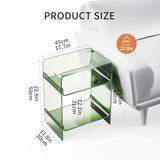 Acrylic Record Player Table with Storage Shelf, Clear Side Table Nightstand (Green, Large) Acrylicolor