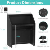 IGERI Small Black Reception Desk with Counter for Salon 31.5 Inch Front Modern Standing Receptionist Room Tables Checkout Counter for Office IGERI