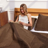 Whale Flotilla Ultra Soft Twin Quilt Bedding Set, Lightweight Microfiber Brown Quilts Bedspreads Twin Size, 2 Piece Ultrasonic Geometric Coverlet Bed Cover for All Seasons Whale Flotilla