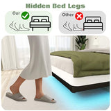 HusDream Floating Bed Frame Queen with Smart LED Lights and Charging Station (10 Inch, Twin) HusDream