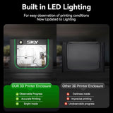 Update 3D Printer Enclosure with LED Light, Smoke Exhaust Kit, Thermo-Hygrometer,Fireproof Dustproof Tent Constant Temperature Protective Cover for Bambu Lab A1,A1 Mini,840 * 580 * 580mm Cregrant3D