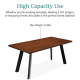 Best Choice Products Extendable Dining Table 47 to 63in Modern Large Expanding Kitchen Table up to 6 People w/Leaf Extension, 2 Locks, 132lb Capacity - Brown Best Choice Products