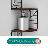 Love-KANKEI Corner Shelf Wall Mount of 5 Tier, Rustic Wood Floating Shelves Wall Shelves for Bedroom Living Room Bathroom Kitchen Office and More Dark Walnut Love-KANKEI