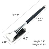 Generic Stainless Steel Grill Brush with Scraper – Ultra Durable, Safe Triple Woven Wire Bristles, Ergonomic Handle for Ideal Grilling Generic