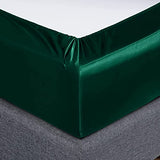 Homiest 7pcs Satin California King Size Bed Set, Blackish Green Luxury Satin Bedding, 1 Deep Pocket Fitted Sheet, 1 Flat Sheet, 4 Pillowcases, 1 Body Pillowcase Homiest