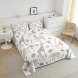 Feelyou Jungle Animals Comforter Twin Size Elephant Lion Giraffe Animal Bedding Sets African Safari Animal Duvet Set for Kids Boys Girls Hunter Brown Rust Wildlife Down Quilt Feelyou