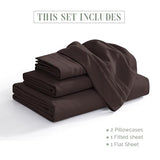 Elegant Comfort Luxury 1500 Premium Hotel Quality Microfiber 4-Piece Sheet Set - Soft, All Around Elastic 18-24 Inches Deep Fitted Sheet - Extra Deep Pocket Sheets, Queen, Chocolate Brown Elegant Comfort
