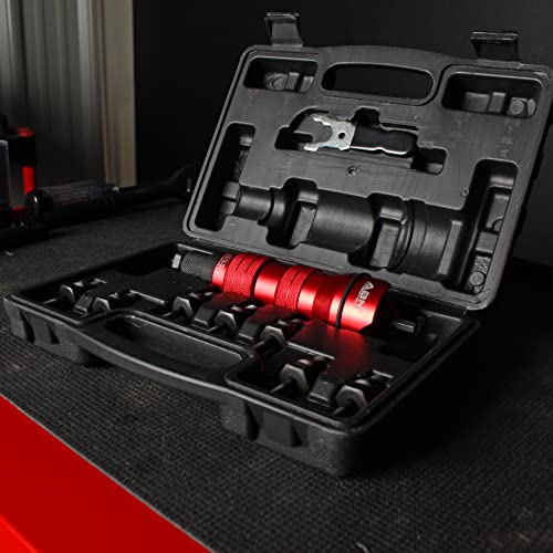 ABN Pneumatic Rivet Gun Drill Adapter - 1/4in Rivet Nut Tool Attachment with 8 Nosepieces for Cordless or Corded Drills ABN