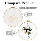 GLTAYLMY 3pcs Embroidery Kit for Beginners DIY Adult Beginner Embroidery Kits with Cat Pattern 1 Embroidery Hoops Needles Threads and Instructions