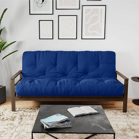 Royal Sleep Products by The Futon Factory 8 inch Foam Futon Mattress - Solid Royal Blue Cover - Full Size - CertiPUR Certified Foams - Made in USA - (Frame not Included) Royal Sleep Products
