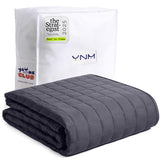 YnM 15lbs Weighted Blanket for Adults, Heavy Bed Throw Blanket with Cooling Glass Beads for All Season Use, Ideal for ~90lbs (48x72 Inches, Twin/Full, Dark Grey) YnM