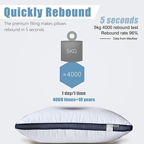 Meoflaw Pillows for Sleeping (2-Pack), Luxury Hotel Pillows Queen Size Set of 2,Bed Pillows for Side and Back Sleeper (Queen) Meoflaw