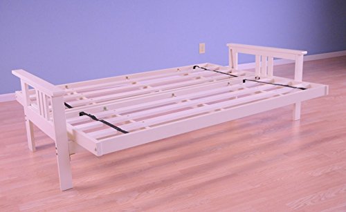 Kodiak Furniture Full Monterey Wood Futon Frame | Antique White Kodiak Furniture