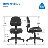 Office Star Pneumatic Sculptured Office Task Chair with Thick Padded Seat and Built-in Lumbar Support, Black Office Star Products