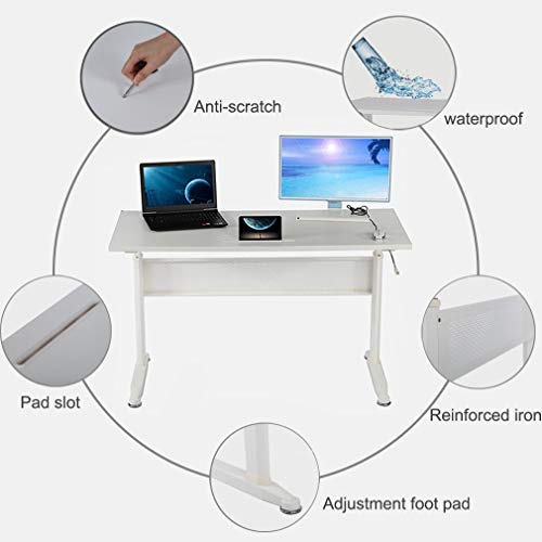 New Ergonomics Standing Desk Computer Workstation, Manual Height Adjustable Standing Desk and Sit Stand Workstation, with Heavy Duty Steel Frame and Crank System for Optimal Comfort and Productivity Bigacc