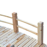 Outsunny Fir Wood Garden Bridge Arc Walkway with Side Railings for Backyards, Gardens, and Streams, Natural Wood, 60" x 26.5" x 19" Outsunny