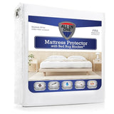 All-in-One Mattress Protector, Zippered Encasement, Water & Stain Resistant, Triple Seal Protection, Full, White Bed Bug Blocker