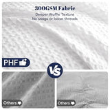PHF Ultra Soft Waffle Weave Comforter Set King Size, 3 Pieces Lightweight Breathable Comfy Bedding Set, Comfy Textured 1 Comforter with 2 Pillow Shams, White PHF
