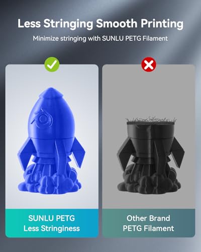 SUNLU PETG Filament 1.75mm 4KG Bundle (4x1kg Black),Good Layer Adhesion,Weather-Resistant & High Impact for Outdoor Parts and Mechanical Gears, Less Stringing, Dimensional Accuracy +/- 0.02mm. SUNLU