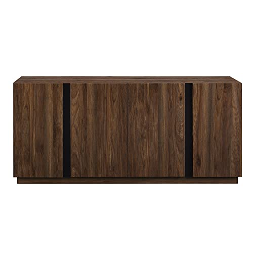 Walker Edison Liss Contemporary 4-Door Minimalist Sideboard, 70 Inch, Dark Walnut Walker Edison