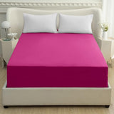 Mocassi Luxury 1800 Premium Hotel Quality Single Fitted Sheet - Ultra Soft, Wrinkle Resistant Microfiber 18-24 Inch Extra Deep Pocket with Storage Pockets Fitted Sheet, Queen, Hot Pink Mocassi