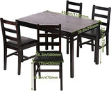 Hudada Dining Table Set for 4, 5 Piece Kitchen Table Set, Kitchen Table and Chair for 4 Person, Breakfast Table Set Small Dining Room Table Set for Home Kitchen Living Room Restaurant, Brown Hudada