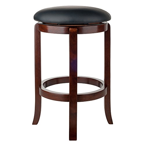 Winsome Walcott Swivel Bar Stool, 24", Walnut - WoodArtSupply