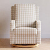 Namesake Crewe Glider Recliner Nursery Chair - GREENGUARD Gold & Certi-PUR US Certified Rocker Recliner - Glider Rocking Chair for Nursery & Living Room - Manual, 360° Swivel, Tan Gingham