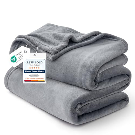 Bedsure GentleSoft Fleece King Size Blankets for Bed Grey - Soft Lightweight Plush Cozy Fuzzy Luxury Warm Spring Blanket Microfiber, Room Home Decor Gifts for Women and Men, 108x90 inches Bedsure