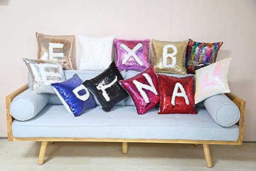 FOKOCALI 10PCS Sublimation Pillow Cover Mixed Color Square Blank Reversible Sequin Magic Swipe Cushion Case 15.75 x 15.75in US Stock FOKOCALI