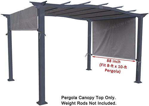 ALISUN Universal Pergola Canopy Top for 8-ft x 10-ft Pergola Structure - Grey (Canopy Fabric Top Only, Size: 196-inch x 88-inch)