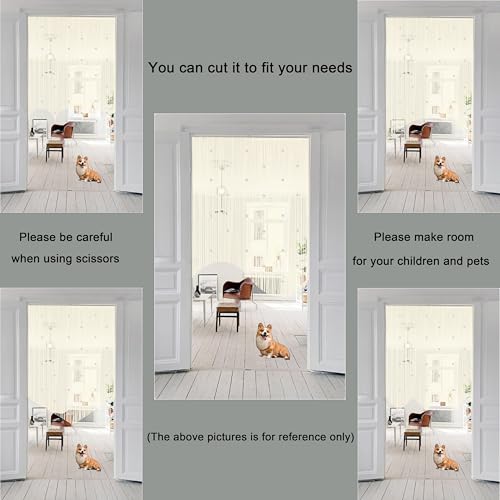 Beaded String Curtains for Doorways Boho Bedroom Decor Hanging Door Wall Beads Closet Window Curtain Room Divider Privacy Decorative (Champagne, 39" W x 79" L) JINYONGXIN