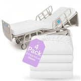 BLISSFORD - 4 Pack Fitted Hospital Bed Sheets with Elastic All Around for a Cotton Rich Soft Knitted Jersey Sheet, 36” x 84” x 12” BLISSFORD