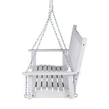 Shine Company Maine 54" Wood Porch Swing with Chains – White Shine Company