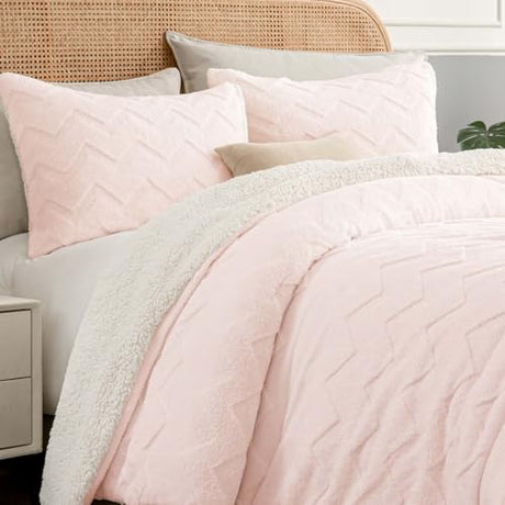 BEDELITE Fluffy Twin Comforter Set - Super Soft Sherpa Pink Comforter for Twin Size Bed, Luxury Warm Bedding Set for Winter, Fuzzy Bed Set 2 Piece (1 Comforter, 1 Pillowcase) BEDELITE