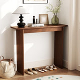 AQIMUELE Walnut Console Table Thin Rubberwood Minimalist Mid-Century Style | Stable and Sturdy 39.4" W x 11.8" D x 31.5" H for Entryway/Sofa Back AQIMUELE