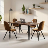 Homy Casa 5-Piece Conference Table Set with Swivel Office Chairs, Mid-Century Modern Meeting Table & Upholstered Seats, Collaborative Workstation for Office, Studio, or Small Team Spaces, Brown Homy Casa