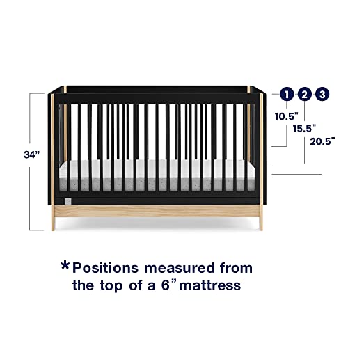 GAP babyGap Tate 4-in-1 Convertible Crib - Greenguard Gold Certified, Ebony/Natural Delta Children