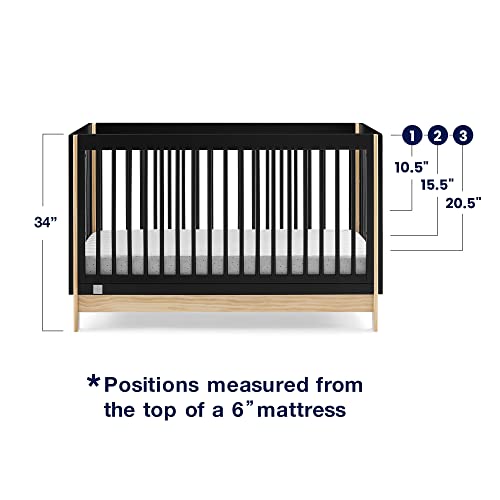 GAP babyGap Tate 4-in-1 Convertible Crib - Greenguard Gold Certified, Ebony/Natural - WoodArtSupply